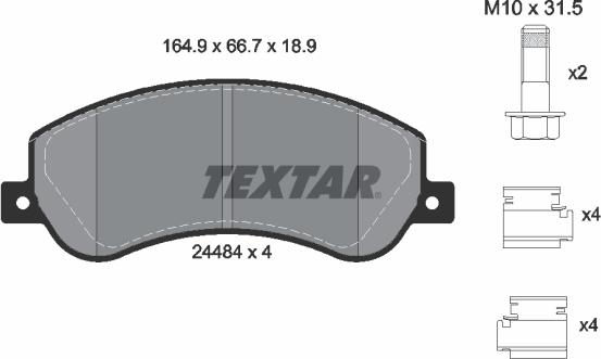 Textar 2448404 - Brake Pad Set, disc brake www.parts5.com