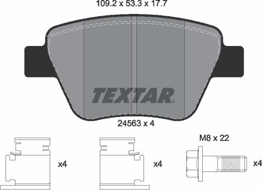 Textar 2456301 - Brake Pad Set, disc brake www.parts5.com