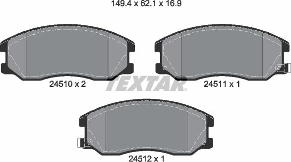 Textar 2451001 - Brake Pad Set, disc brake www.parts5.com