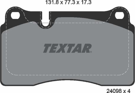 Textar 2409801 - Тормозные колодки, дисковые, комплект www.parts5.com