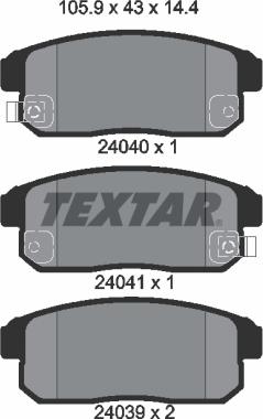 Textar 2404001 - Brake Pad Set, disc brake www.parts5.com