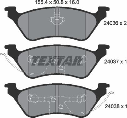 Textar 2403601 - Brake Pad Set, disc brake www.parts5.com
