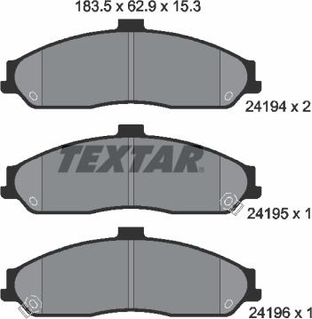 Textar 2419401 - Brake Pad Set, disc brake www.parts5.com