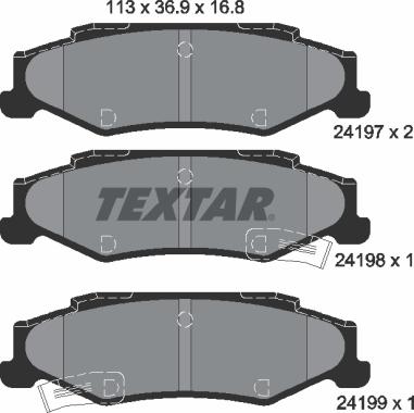 Textar 2419701 - Brake Pad Set, disc brake www.parts5.com