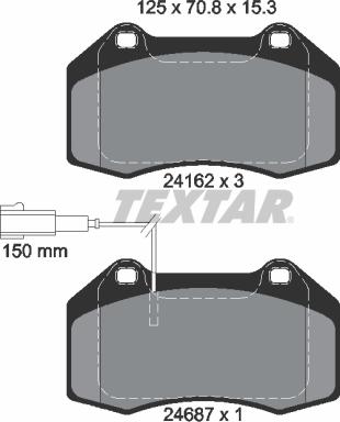 Textar 2416202 - Brake Pad Set, disc brake www.parts5.com