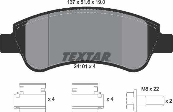Textar 2410101 - Brake Pad Set, disc brake www.parts5.com