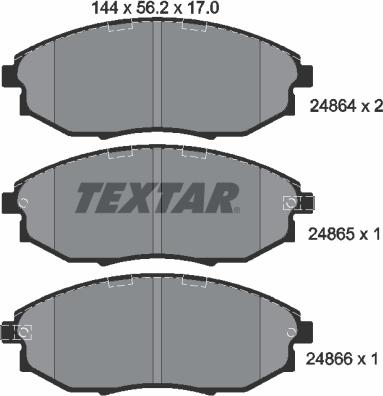 Textar 2486401 - Brake Pad Set, disc brake www.parts5.com