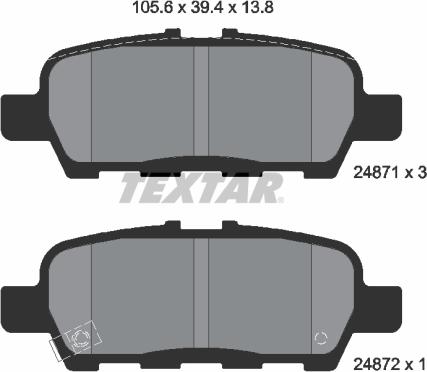 Textar 2487101 - Brake Pad Set, disc brake www.parts5.com