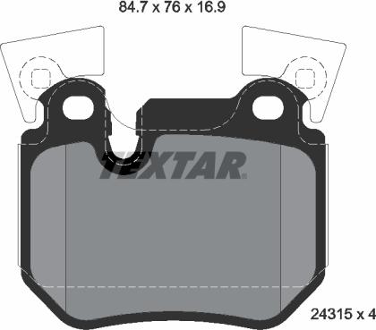 Textar 2431501 - Brake Pad Set, disc brake www.parts5.com
