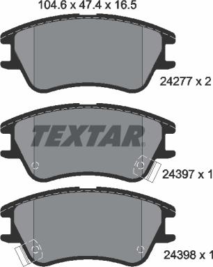 Textar 2427701 - Brake Pad Set, disc brake www.parts5.com