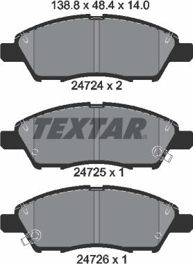 Textar 2472401 - Brake Pad Set, disc brake www.parts5.com