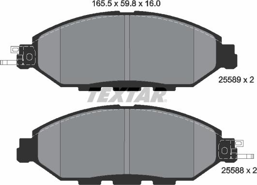 Textar 2558903 - Brake Pad Set, disc brake www.parts5.com