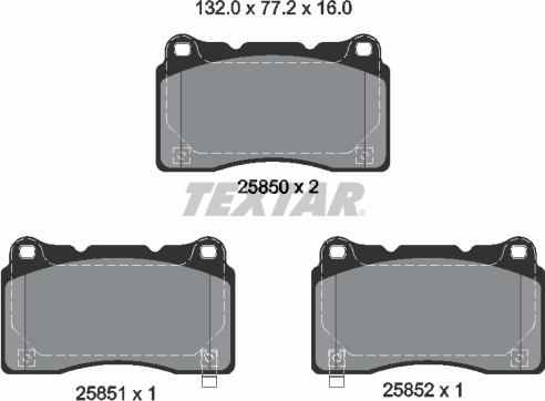 Textar 2585001 - Brake Pad Set, disc brake www.parts5.com