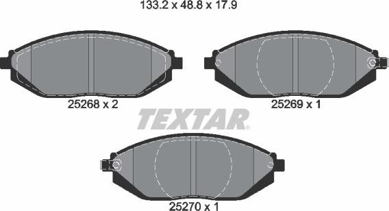 Textar 2526801 - Brake Pad Set, disc brake www.parts5.com