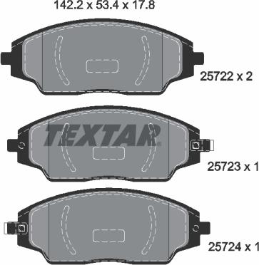 Textar 2572201 - Brake Pad Set, disc brake www.parts5.com