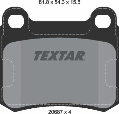 Textar 2068701 - Brake Pad Set, disc brake www.parts5.com