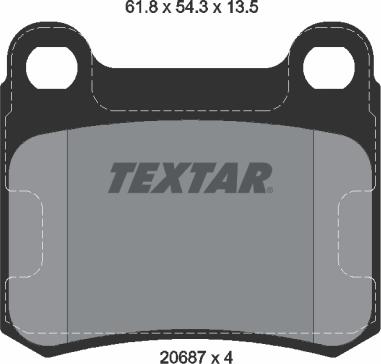 Textar 2068703 - Brake Pad Set, disc brake www.parts5.com