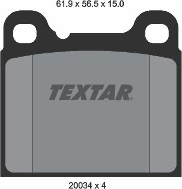 Textar 2003402 - Brake Pad Set, disc brake www.parts5.com