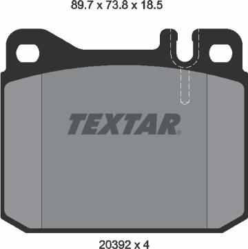 Textar 2039213 - Тормозные колодки, дисковые, комплект www.parts5.com