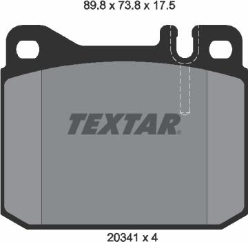 Textar 2034110 - Brake Pad Set, disc brake www.parts5.com