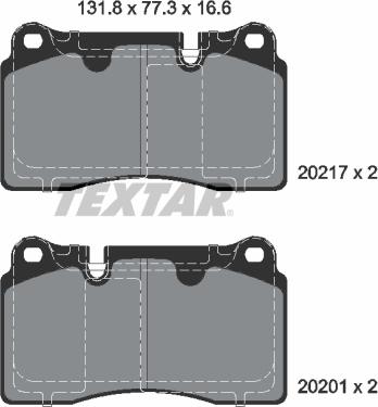 Textar 2021703 - Brake Pad Set, disc brake www.parts5.com