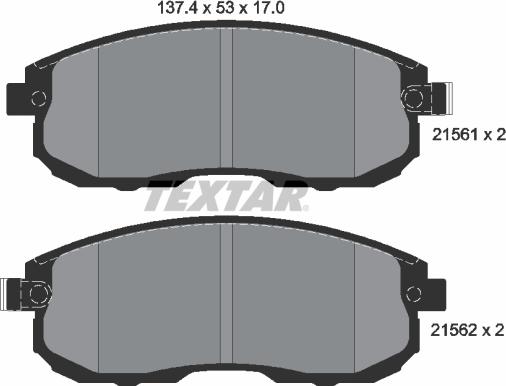 Textar 2156201 - Brake Pad Set, disc brake www.parts5.com