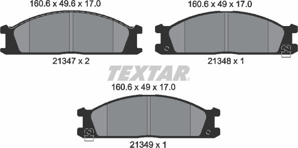 Textar 2134702 - Brake Pad Set, disc brake www.parts5.com