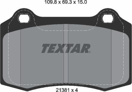 Textar 2138102 - Brake Pad Set, disc brake www.parts5.com