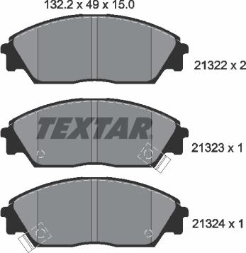 Textar 2132201 - Brake Pad Set, disc brake www.parts5.com