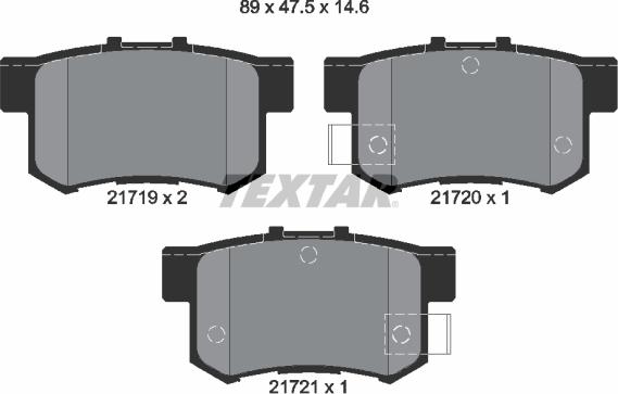 Textar 2171901 - Brake Pad Set, disc brake www.parts5.com