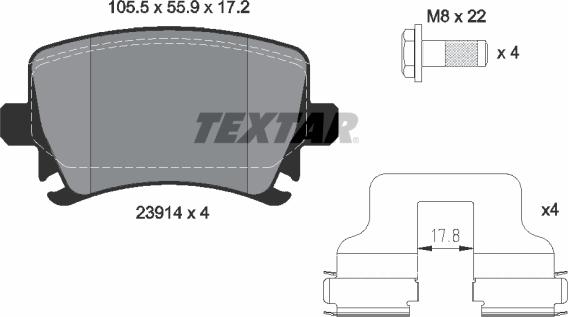 Textar 2391401 - Brake Pad Set, disc brake www.parts5.com