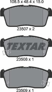Textar 2350701 - Brake Pad Set, disc brake www.parts5.com