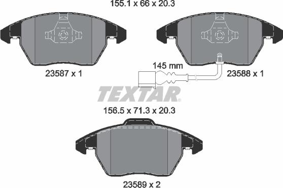Textar 2358701 - Brake Pad Set, disc brake www.parts5.com