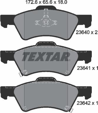 Textar 2364001 - Brake Pad Set, disc brake www.parts5.com