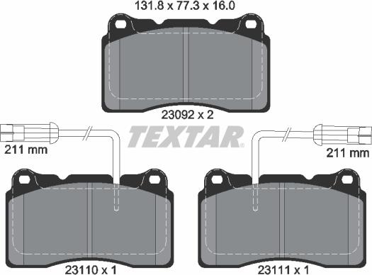 Textar 2309201 - Brake Pad Set, disc brake www.parts5.com