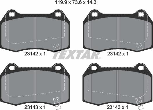 Textar 2314201 - Brake Pad Set, disc brake www.parts5.com