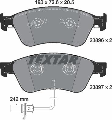 Textar 2389601 - Brake Pad Set, disc brake www.parts5.com