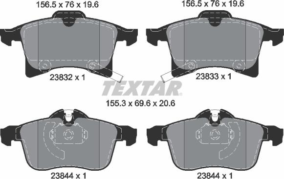 Textar 2383201 - Brake Pad Set, disc brake www.parts5.com