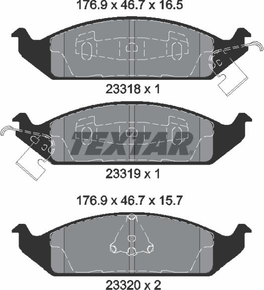Textar 2331801 - Brake Pad Set, disc brake www.parts5.com