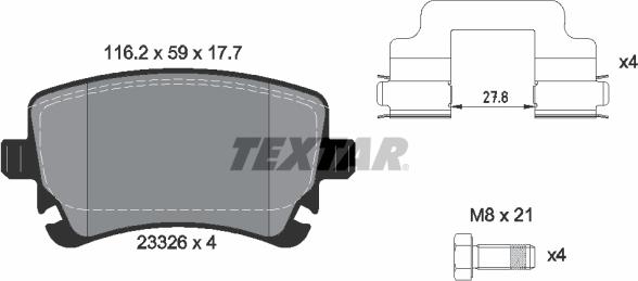 Textar 2332601 - Brake Pad Set, disc brake www.parts5.com