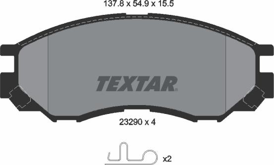 Textar 2329002 - Brake Pad Set, disc brake www.parts5.com