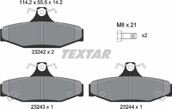 Textar 2324201 - Brake Pad Set, disc brake www.parts5.com