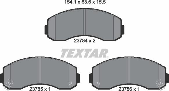 Textar 2378401 - Brake Pad Set, disc brake www.parts5.com