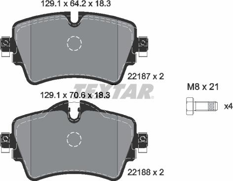 Textar 2218701 - Brake Pad Set, disc brake www.parts5.com