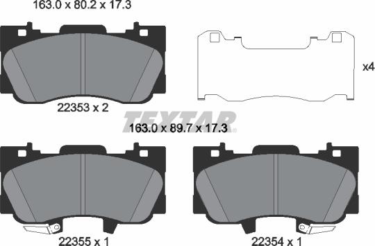 Textar 2235301 - Brake Pad Set, disc brake www.parts5.com