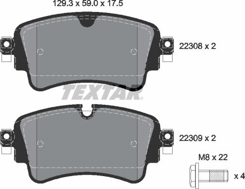 Textar 2230801 - Brake Pad Set, disc brake www.parts5.com