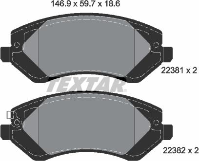Textar 2238101 - Brake Pad Set, disc brake www.parts5.com