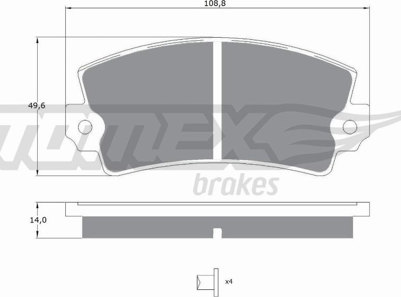 TOMEX brakes TX 10-43 - Brake Pad Set, disc brake www.parts5.com