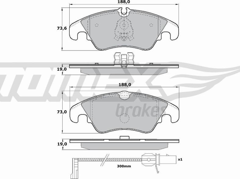TOMEX brakes TX 17-13 - Piduriklotsi komplekt,ketaspidur www.parts5.com