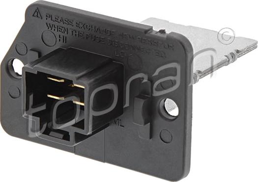 Topran 821 223 - Resistor, interior blower www.parts5.com